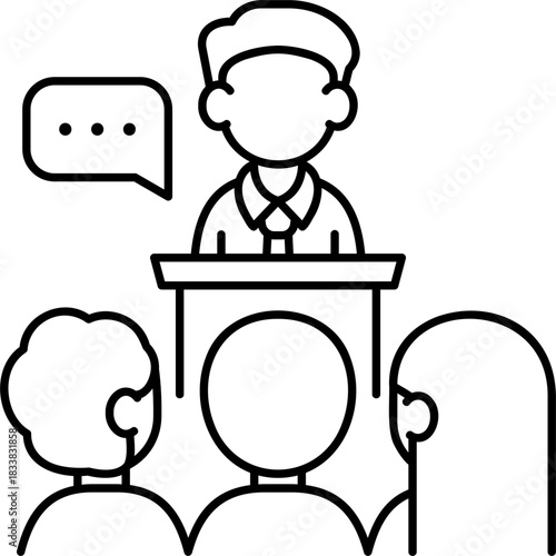 Line Art Networking Event Icon