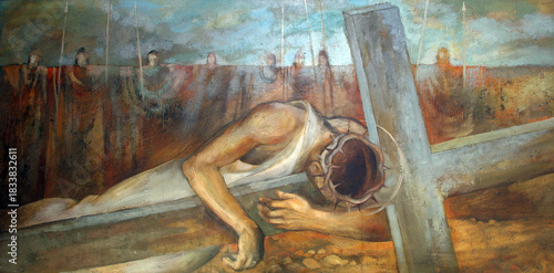 9th Stations of the Cross, Jesus falls the third time, National Shrine of Saint Joseph in Karlovac, Croatia