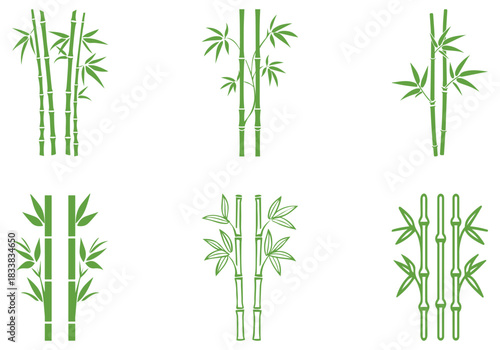 Bamboo leaves icon over white background, silhouette style, vector illustration