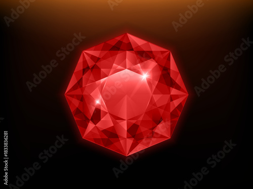 Sparkling diamond gemstone vector illustration isolated on white background, elegant precious crystal jewel design perfect for luxury, beauty, wedding, engagement, fashion and decorative concept