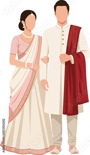 Indian Wedding Couple in Traditional Attire