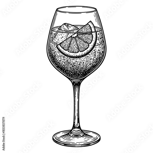 Aperol spritz Cocktail with ice and orange slice