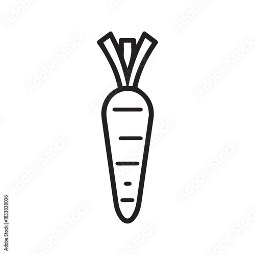 Radish food outline icon natural vitamin black design.