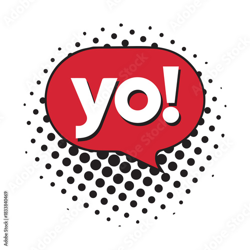 Yo bubble text style creative icon exclamation fun hand funny design.