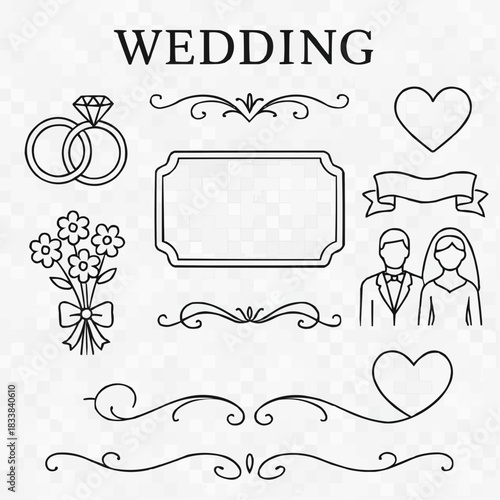 高級感ある枠や装飾のセット