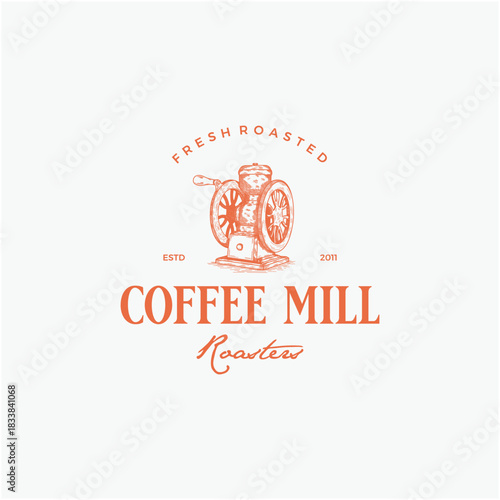 Coffee mill logo design
