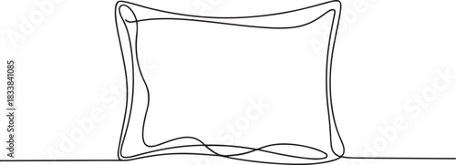 pillow illustration in continuous line style. lines, unique, minimal concept. for icons, symbols, signs. one line Icon drawing