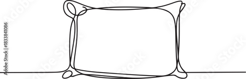 pillow illustration in continuous line style. lines, unique, minimal concept. for icons, symbols, signs. one line Icon drawing