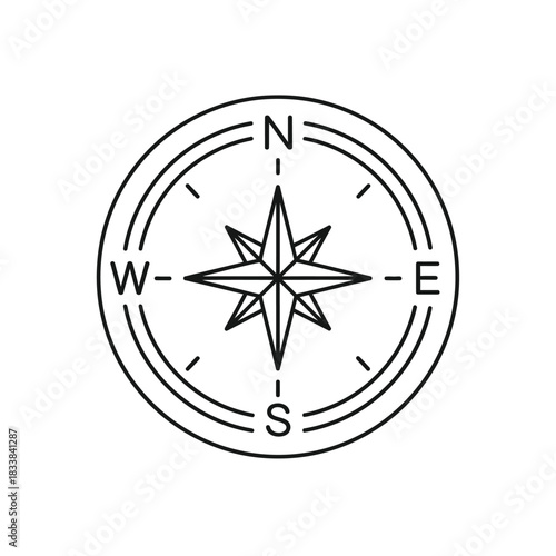 Navigational Compass Rose Icon A Symbol of Direction and Exploration