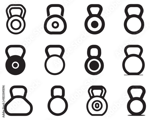 Dumbbell gym outline icon training strong healthy design.