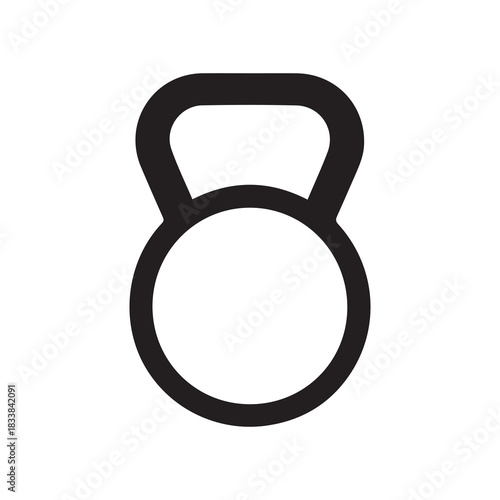 Dumbbell gym outline icon training strong healthy design.
