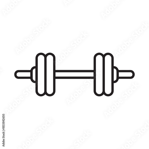 Dumbbell gym outline icon training strong healthy design.