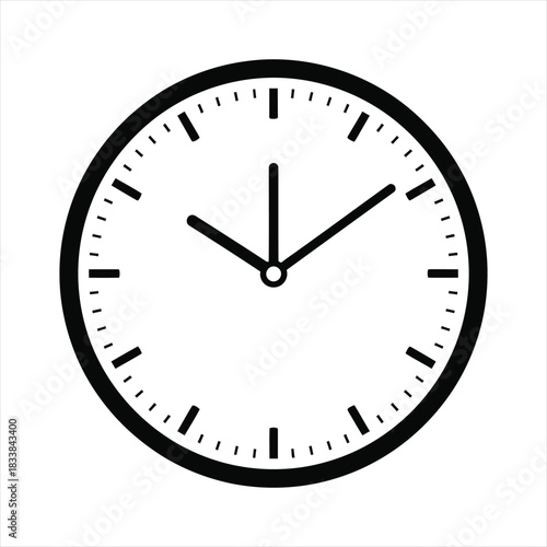 wall clock isolated on white background 