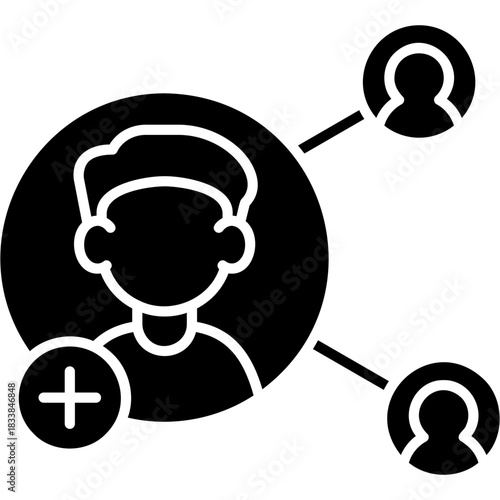 Glyph Solid Send Connection Request Icon