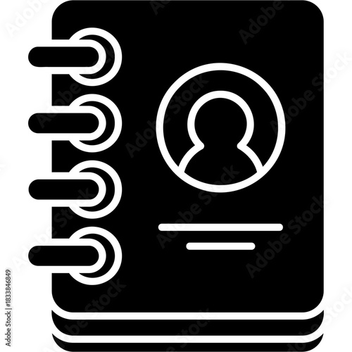 Glyph Solid Contact List Icon