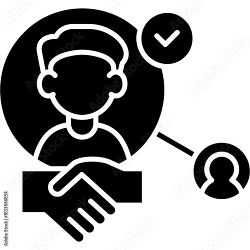 Glyph Solid Accept Invitation Icon