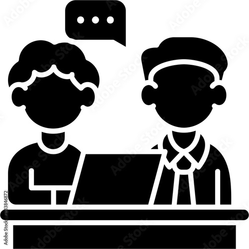 Glyph Solid Career Mentorship Icon