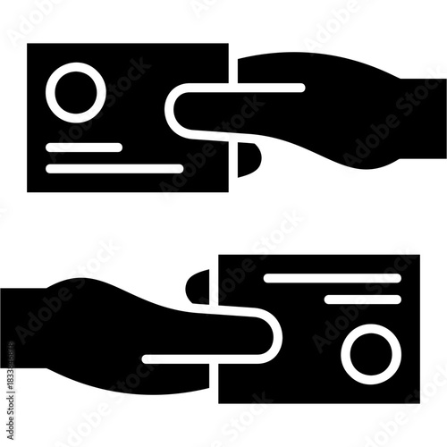 Glyph Solid Business Card Exchange Icon