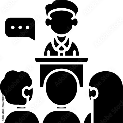 Glyph Solid Networking Event Icon