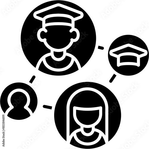 Glyph Solid Alumni Network Icon