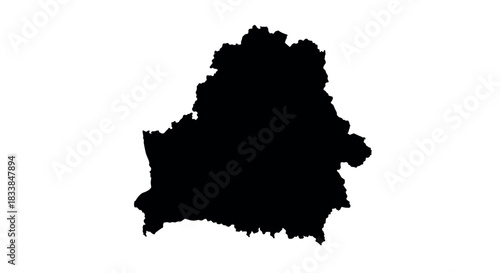 Belarus country silhouette in black on white background