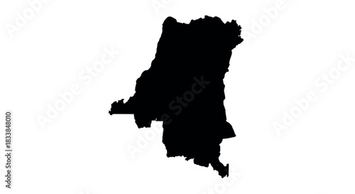 Democratic republic of the congo country silhouette on simple white background