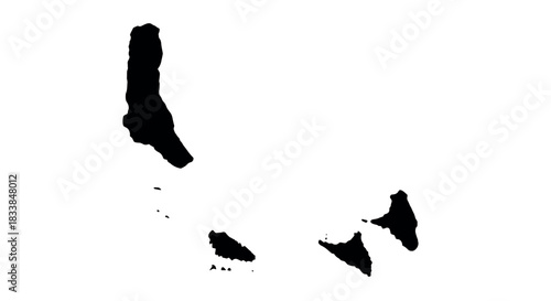 Silhouette map of the united kingdom with surrounding islands