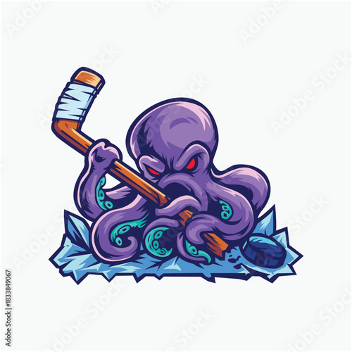 Kraken mascot hockey design