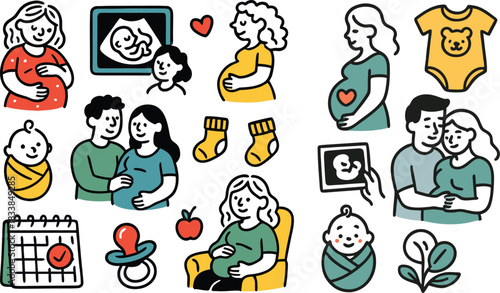 cartoon maternity icon vector