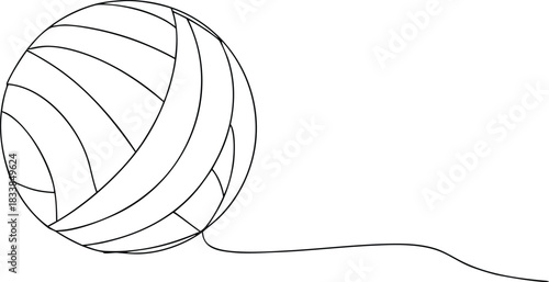Black and white line drawing of a volleyball sport