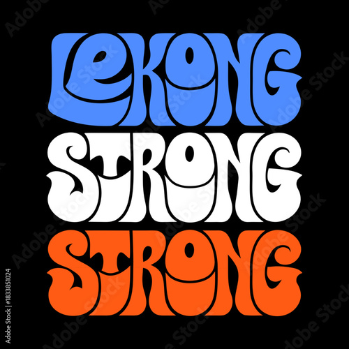 Leukemia Strong Retro Typography in Blue White and Orange