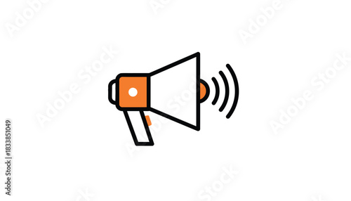 Megaphone icon simple flat design element for advertising and announcements isolated on white background