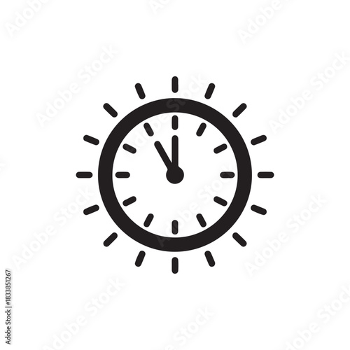 Time is of the essence Vector illustration of a clock with rays emanating out to represent passing time