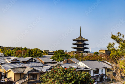 京都の風情ある古い街並み