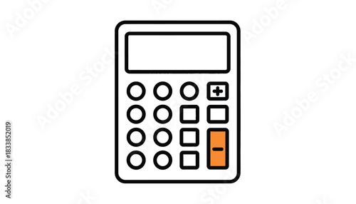 Calculator icon a simple line art illustration for financial applications isolated on a white background