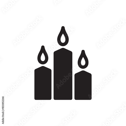 Three lit candles, representing warmth, ambiance, and gentle illumination, suitable for various decorative or symbolic uses
