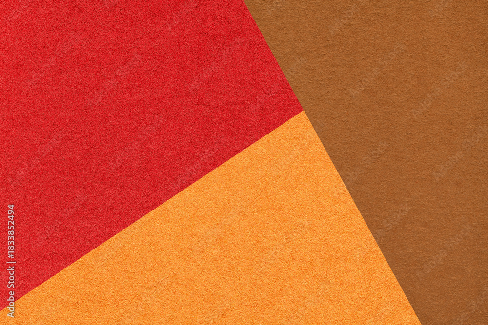 Fototapeta premium Geometric red, brown and orange texture paper background for presentation, banner, template with copy space