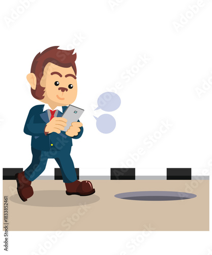 business.monkey.didnt.aware.of.his.surrounding.