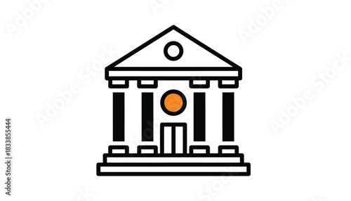 Bank building icon simple illustration of a financial institution perfect for app design and user interface elements