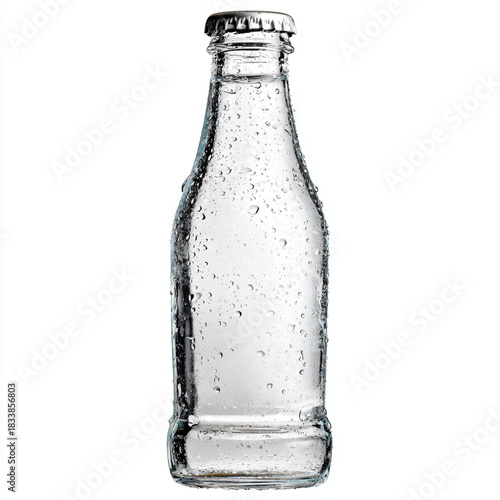 Wallpaper Mural transparent glass water bottle with condensation drops, isolated on white background, minimal product photo Torontodigital.ca