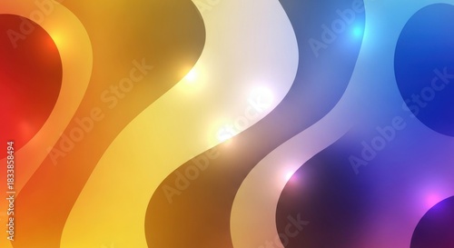 Abstract rainbow waves with glowing light effects