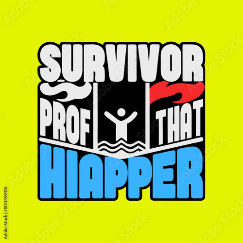 Survivor Prof That Hiapper Water Rescue vector illustration
