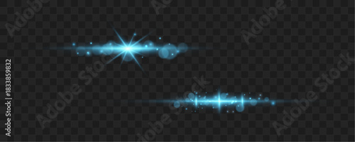 A thin blue beam stretches in a straight luminous line, sparkling with soft dust particles. Its cool halo enhances the icy glow. A delicate glowing streak for elegant layouts. vector