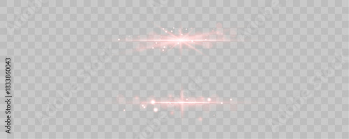 A bright red light line stretches smoothly across the dark background, glowing with warm intensity. Soft sparks shimmer along its edges. A vivid streak for dynamic designs — vector