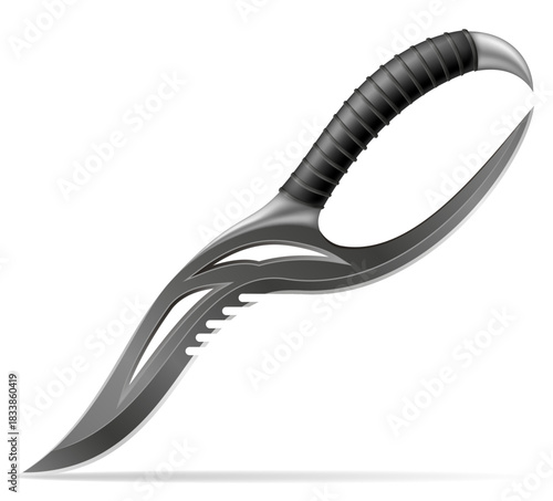 unusual original knife is a melee weapon vector illustration isolated on white background