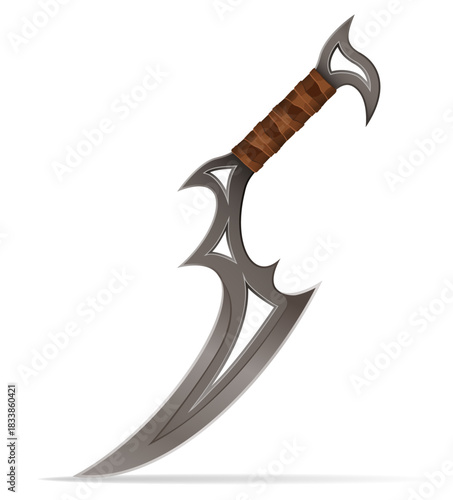 unusual original knife is a melee weapon vector illustration isolated on white background