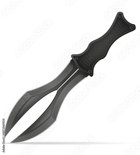 unusual original knife is a melee weapon vector illustration isolated on white background