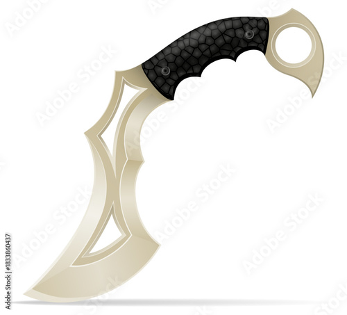 unusual original knife is a melee weapon vector illustration isolated on white background