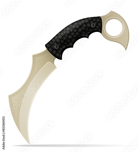 unusual original knife is a melee weapon vector illustration isolated on white background