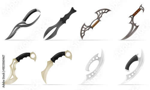 unusual original knife is a melee weapon vector illustration isolated on white background